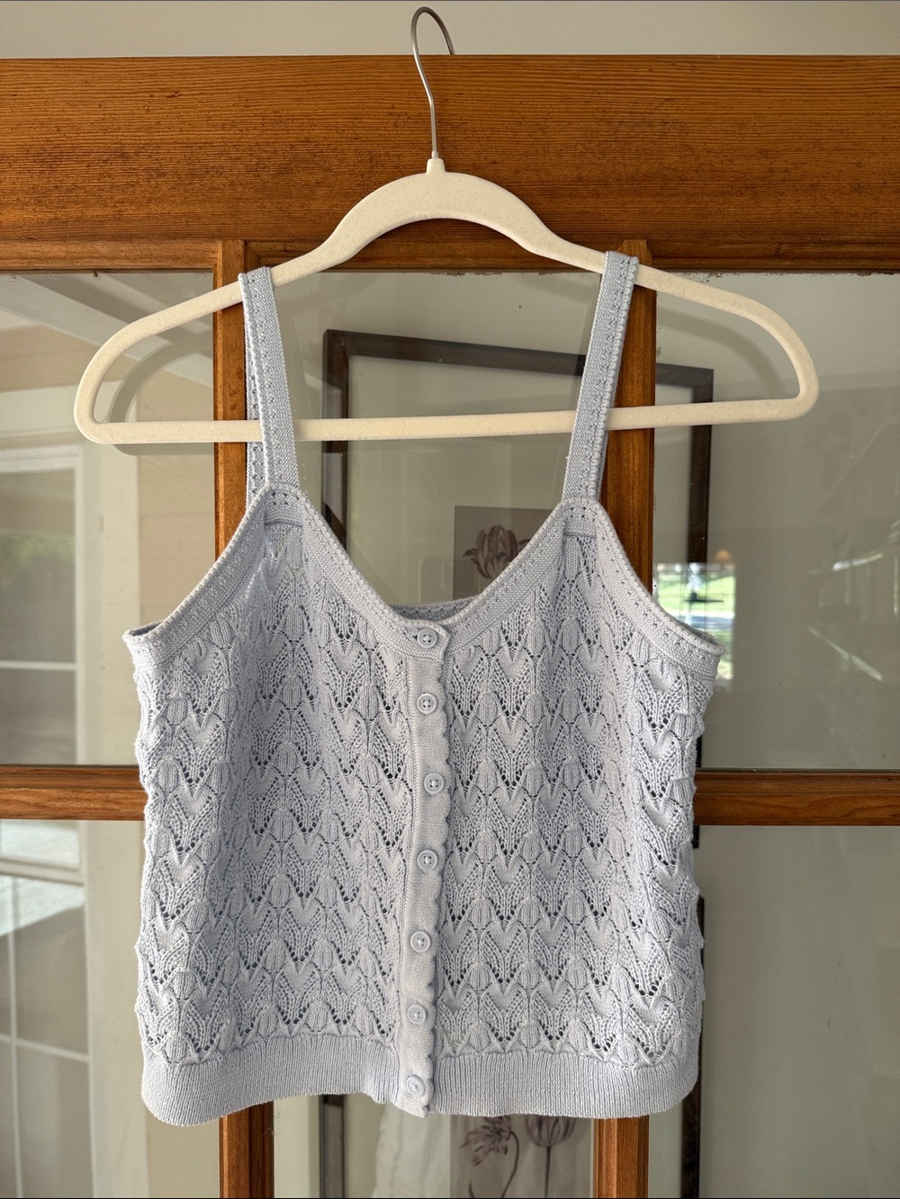 Universal Thread Light Blue Knit Sleeveless Button-Down Sweater